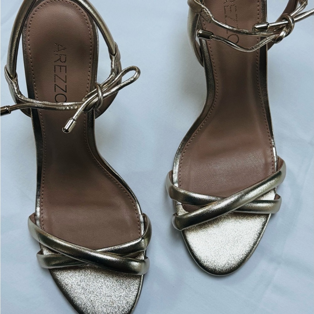 Women's Elegant Silver Strappy Heels